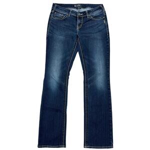 Silver Aiko Slim Bootcut Jeans Sz 29" Dark Wash Stretch Denim Western Rodeo